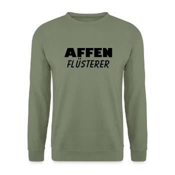 affen flüsterer - Unisex Pullover - Armeegrün - Vorne - Alina (178cm) & Michal (187cm)