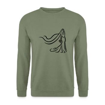 Braut - Unisex Pullover - Armeegrün - Vorne - Alina (178cm) & Michal (187cm)