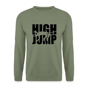 Hochsprung - Unisex Pullover - Armeegrün - Vorne - Alina (178cm) & Michal (187cm)