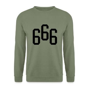 666 - Unisex Sweatshirt - army green - Front - Alina (178cm) & Michal (187cm)