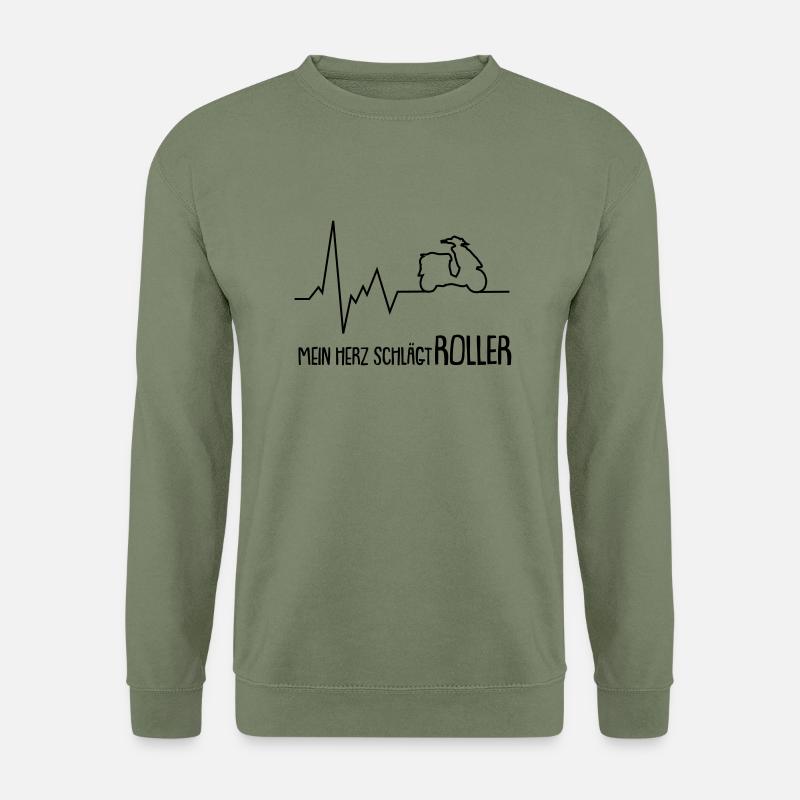 mein herz schlägt roller - Unisex Pullover - Armeegrün
