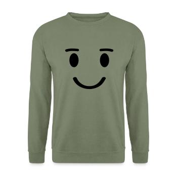 smileface - Unisex Pullover - Armeegrün - Vorne - Alina (178cm) & Michal (187cm)