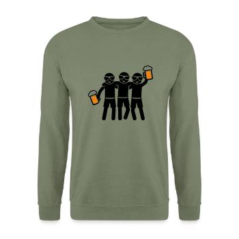 Party Team Bier Gruppe - Unisex Pullover - Armeegrün - Vorne - Alina (178cm) & Michal (187cm)