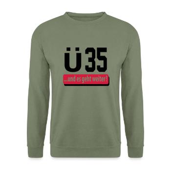 und_es_geht_weiter_35 - Unisex Sweatshirt - army green - Front - Alina (178cm) & Michal (187cm)