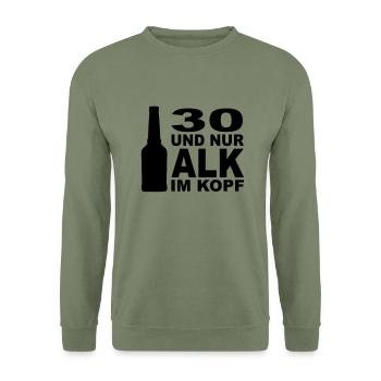 30_alk_im_kopf - Unisex Sweatshirt - army green - Front - Alina (178cm) & Michal (187cm)