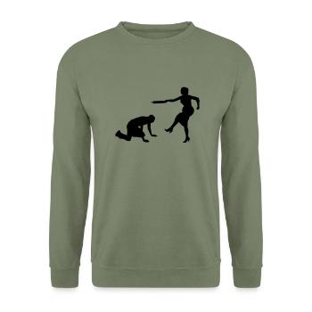 Ehe - Unisex Pullover - Armeegrün - Vorne - Alina (178cm) & Michal (187cm)