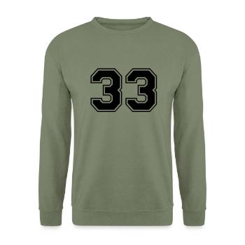 33 - Unisex Pullover - Armeegrün - Vorne - Alina (178cm) & Michal (187cm)