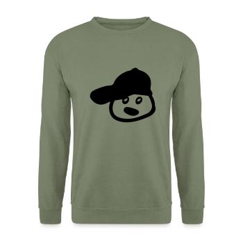 Boy in Cap - Unisex Pullover - Armeegrün - Vorne - Alina (178cm) & Michal (187cm)