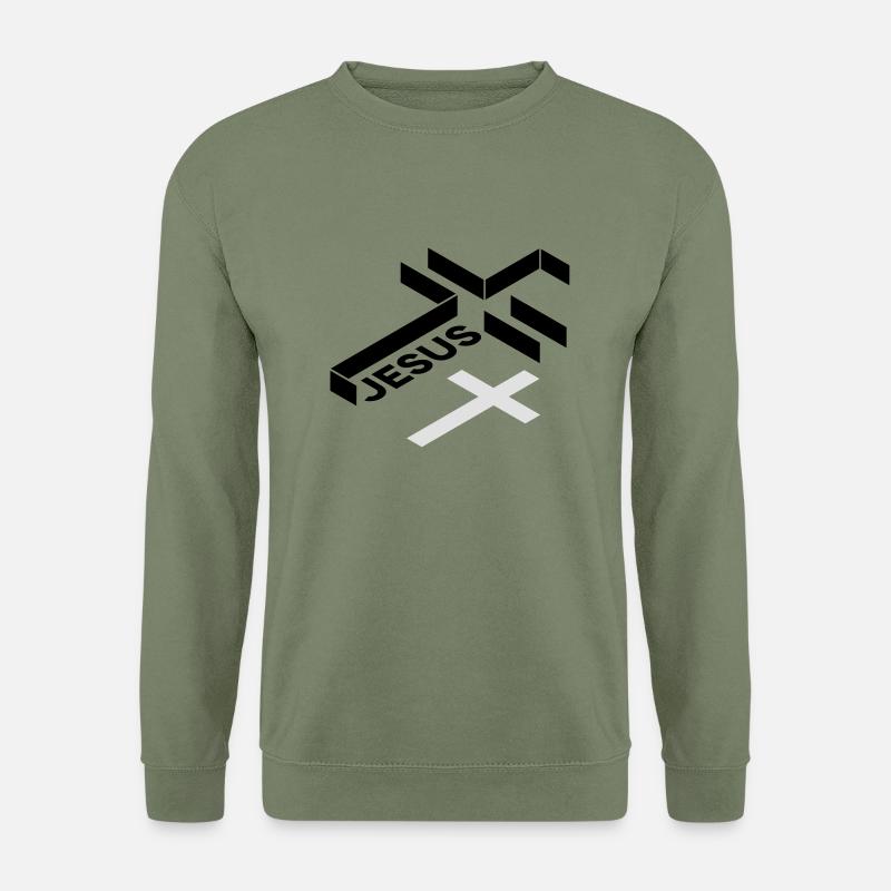 Jesus Cross - Unisex Sweatshirt - army green