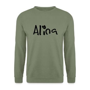 alina - Unisex Pullover - Armeegrün - Vorne - Alina (178cm) & Michal (187cm)