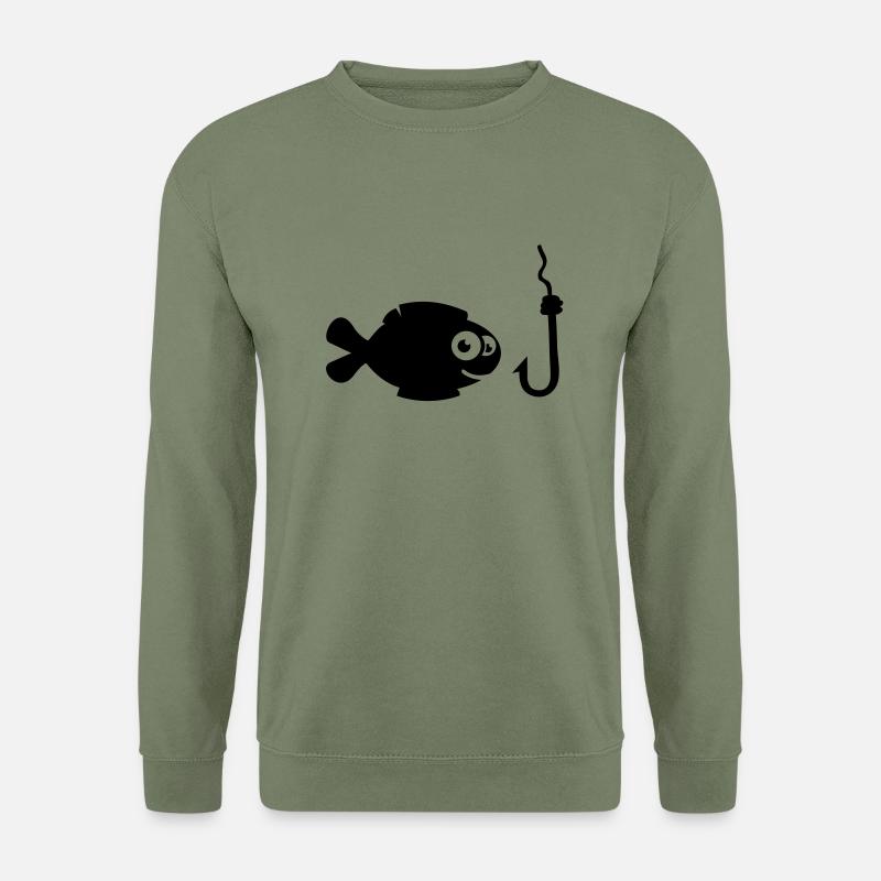 fisch_haken_comic_t1 - Unisex Sweatshirt - army green