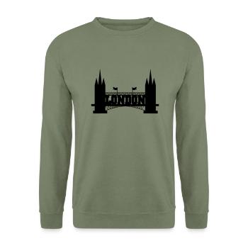 london - Unisex Pullover - Armeegrün - Vorne - Alina (178cm) & Michal (187cm)