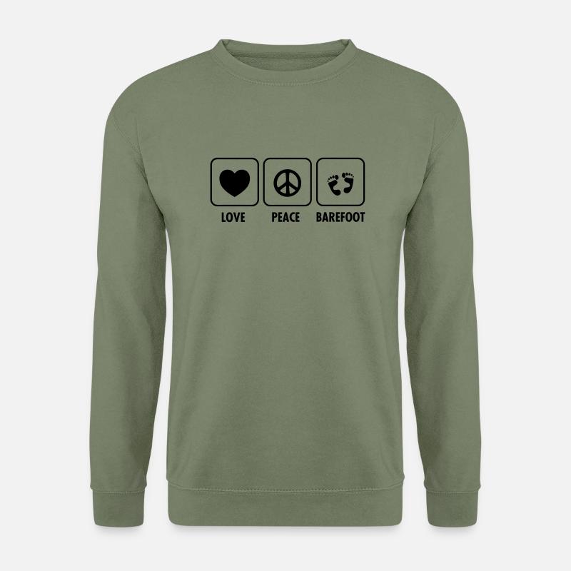 Love, Peace, Barefoot - Unisex Sweatshirt - army green