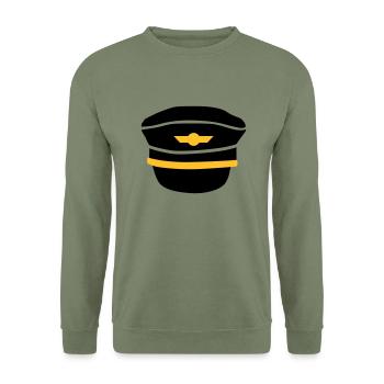Pilote - Sweat-shirt Unisexe - vert militaire - Devant - Alina (178cm) & Michal (187cm)