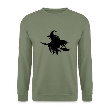 Hexe T-Shirt machs selber - Unisex Pullover - Armeegrün - Vorne - Alina (178cm) & Michal (187cm)
