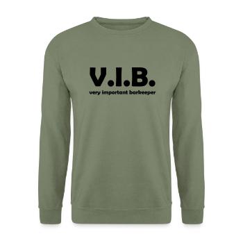 barkeeper - Unisex Pullover - Armeegrün - Vorne - Alina (178cm) & Michal (187cm)