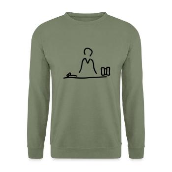 richter im gericht - Unisex Pullover - Armeegrün - Vorne - Alina (178cm) & Michal (187cm)