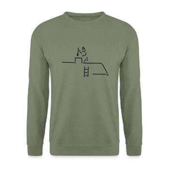schornsteinfeger - Unisex Pullover - Armeegrün - Vorne - Alina (178cm) & Michal (187cm)