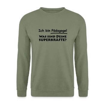 ich bin pädagoge - Unisex Pullover - Armeegrün - Vorne - Alina (178cm) & Michal (187cm)
