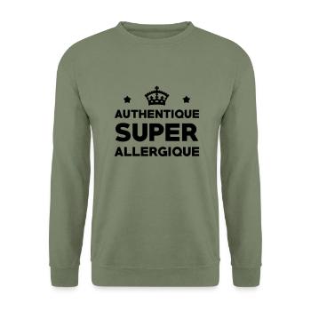 Allergie / Allergique / Pollen / Nature / Humour - Sweat-shirt Unisexe - vert militaire - Devant - Alina (178cm) & Michal (187cm)