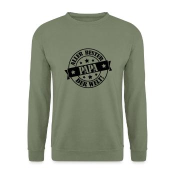 bester_papa_01 - Unisex Pullover - Armeegrün - Vorne - Alina (178cm) & Michal (187cm)