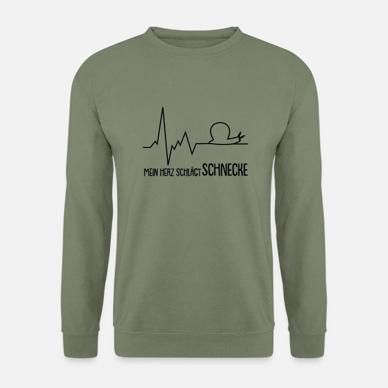 mein herz schlägt schnecke - Unisex Pullover - Armeegrün