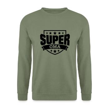 Super Oma - Unisex Pullover - Armeegrün - Vorne - Alina (178cm) & Michal (187cm)