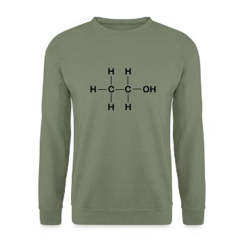 Alkohol - Unisex Pullover - Armeegrün - Vorne - Alina (178cm) & Michal (187cm)