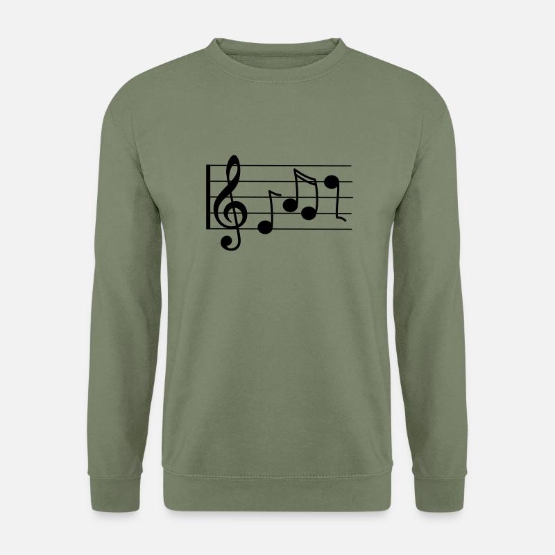 Personnel aigus avec des notes - Sweat-shirt Unisexe - vert militaire