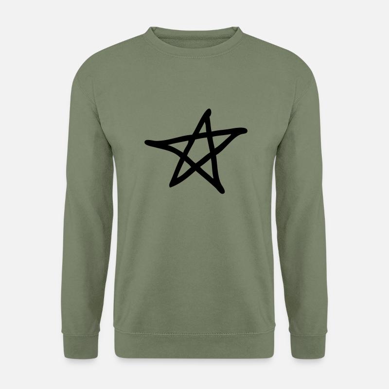 Pentacle - Devil - 666 - Star - Unisex Sweatshirt - army green
