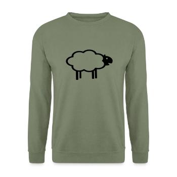 sheep, lales moutons, les agneaux, les agneaux, de - Sweat-shirt Unisexe - vert militaire - Devant - Alina (178cm) & Michal (187cm)
