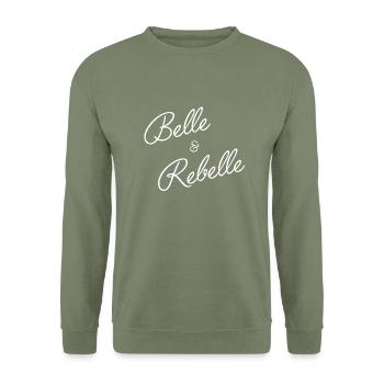 Belle et rebelle - Sweat-shirt Unisexe - vert militaire - Devant - Alina (178cm) & Michal (187cm)