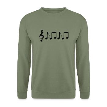 music - Sweat-shirt Unisexe - vert militaire - Devant - Alina (178cm) & Michal (187cm)