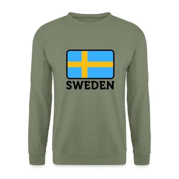 National flag of Sweden - Unisex Sweatshirt - army green - Front - Alina (178cm) & Michal (187cm)