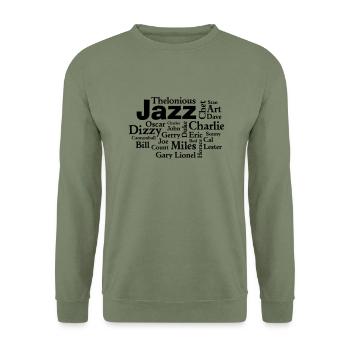 Jazz Greats - Unisex Pullover - Armeegrün - Vorne - Alina (178cm) & Michal (187cm)