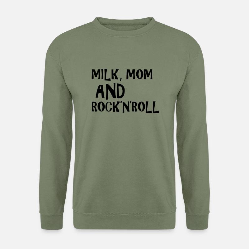 Milk, Mom and Rock 'N' Roll - Unisex Pullover - Armeegrün