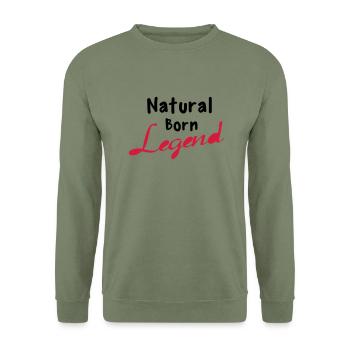 Born Legend - Unisex Sweatshirt - army green - Front - Alina (178cm) & Michal (187cm)