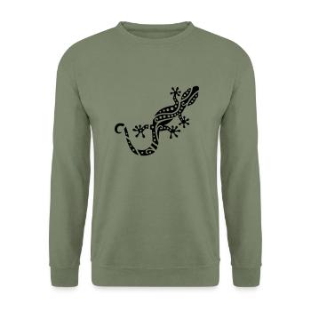 Gecko - Unisex Pullover - Armeegrün - Vorne - Alina (178cm) & Michal (187cm)