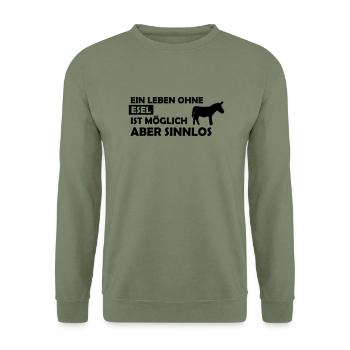 ein leben ohne esel - Unisex Pullover - Armeegrün - Vorne - Alina (178cm) & Michal (187cm)