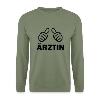 ärztin - Unisex Pullover - Armeegrün - Vorne - Alina (178cm) & Michal (187cm)