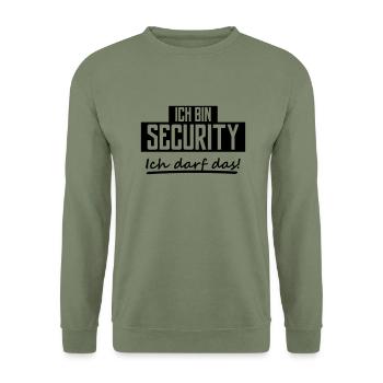 ich bin security - Unisex Pullover - Armeegrün - Vorne - Alina (178cm) & Michal (187cm)