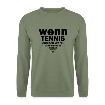 tennis einfach - Unisex Pullover - Armeegrün - Vorne - Alina (178cm) & Michal (187cm)