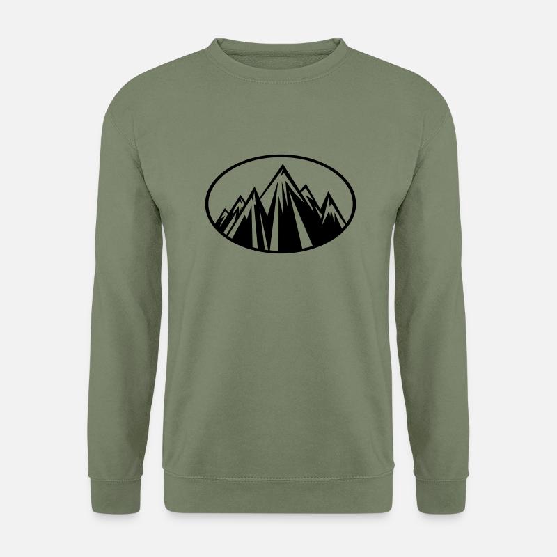 mountains design oval - Unisex Pullover - Armeegrün
