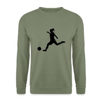 woman_soccer - Unisex Sweatshirt - army green - Front - Alina (178cm) & Michal (187cm)