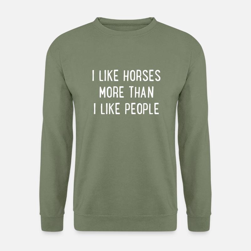 Pferde - Unisex Pullover - Armeegrün