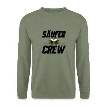 Säufer Crew Bier - Unisex Pullover - Armeegrün - Vorne - Alina (178cm) & Michal (187cm)