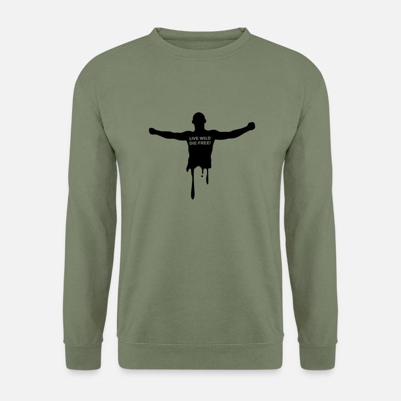livewilddiefree - Unisex Pullover - Armeegrün