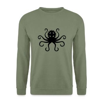 Cogtopus Oktopus - Unisex Pullover - Armeegrün - Vorne - Alina (178cm) & Michal (187cm)