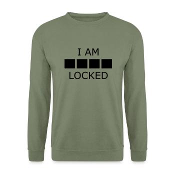 I Am Sher Locked improved - Unisex Pullover - Armeegrün - Vorne - Alina (178cm) & Michal (187cm)