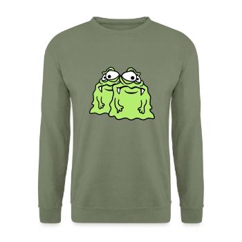 team 2 freunde paar glibber schleim ekelig schleim - Unisex Pullover - Armeegrün - Vorne - Alina (178cm) & Michal (187cm)